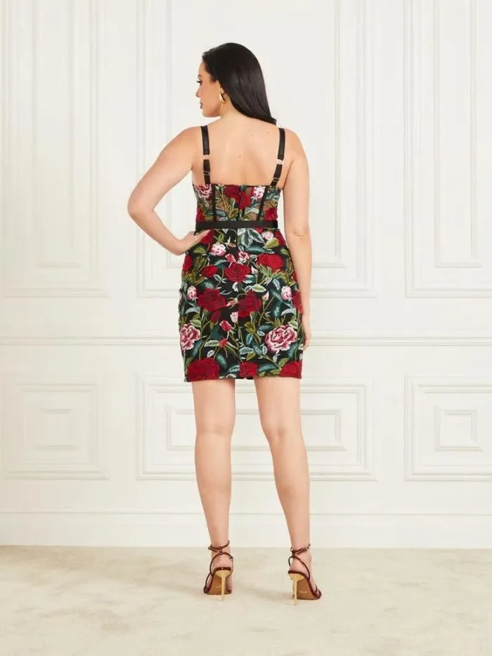 Dresses Women Marciano Embroidered Floral Corset Dress Black Floral Multi Dresses Women Marciano Embroidered Floral Corset Dress Black Floral Multi
