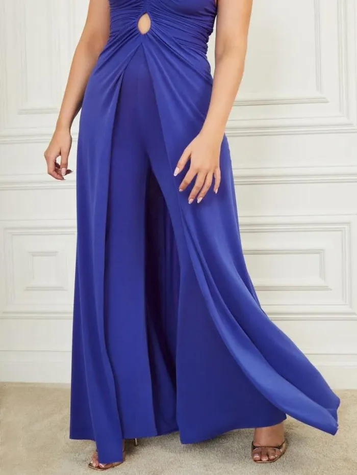 Dresses Women Marciano Frida Draped Jumpsuit Jewel Blue Dresses Women Marciano Frida Draped Jumpsuit Jewel Blue