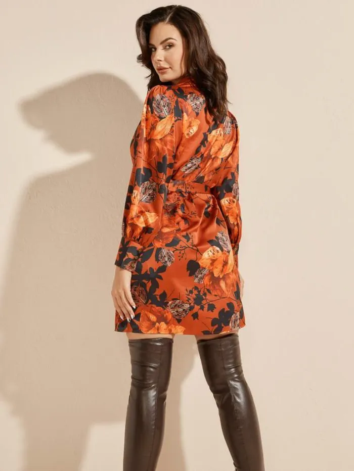 Dresses Women Marciano Swoon Printed Shirt Dress Falling Leaves Dresses Women Marciano Swoon Printed Shirt Dress Falling Leaves