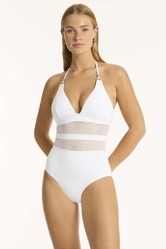 Drift Longline Halter One Piece Drift White Women Sea Level One Pieces