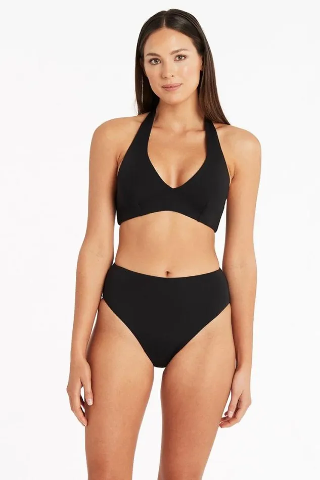 Eco Essentials Retro High Waist Pant Eco Essentials Black Women Sea Level Bottoms
