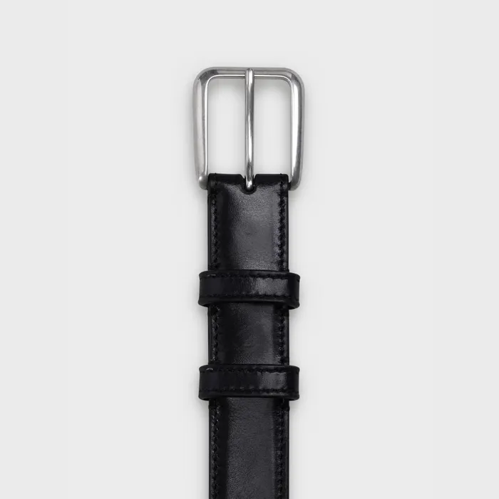 Elegant Belt With Square Buckle In Taurillon Leather Black Men CELINE BELTS Elegant Belt With Square Buckle In Taurillon Leather Black Men CELINE BELTS