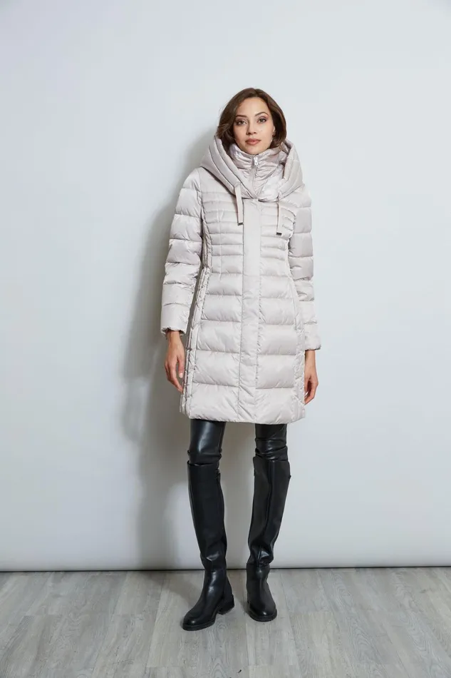Elie Tahari Coats Tahari Double Layer Long Puffer Coat Pale Oak 8211 Women