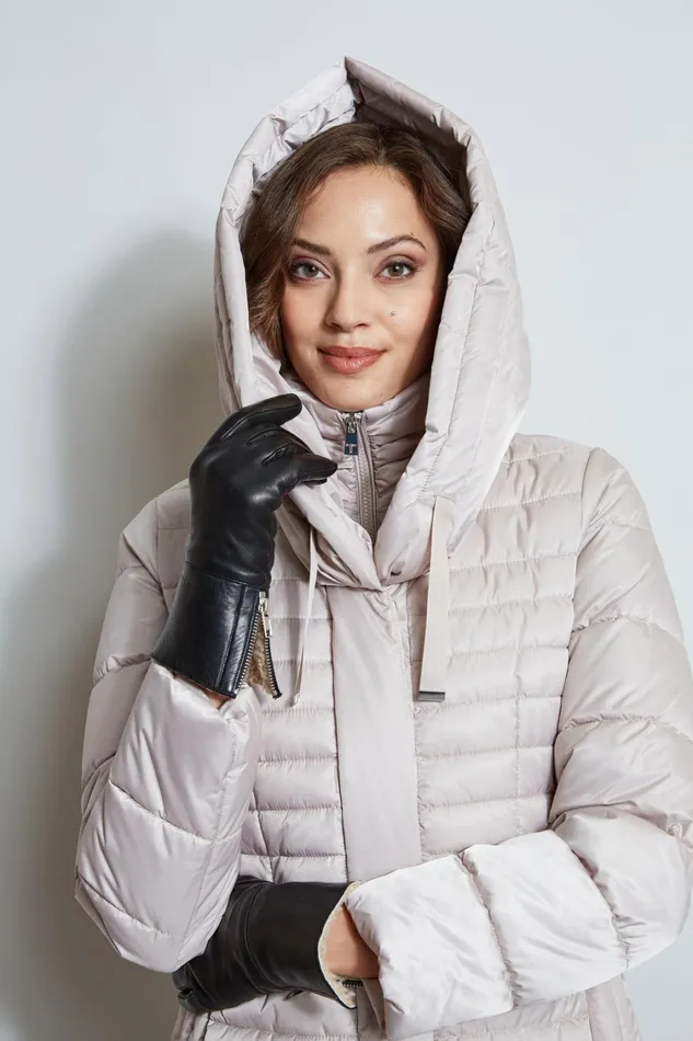 Elie Tahari Coats Tahari Double Layer Long Puffer Coat Pale Oak 8211 Women
