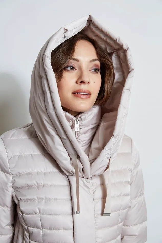 Elie Tahari Coats Tahari Double Layer Long Puffer Coat Pale Oak 8211 Women