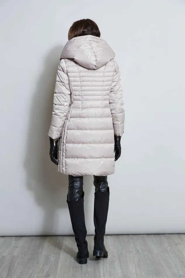 Elie Tahari Coats Tahari Double Layer Long Puffer Coat Pale Oak 8211 Women