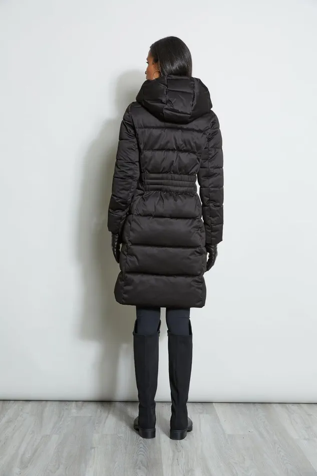 Elie Tahari Coats Tahari Stitched Hooded Puffer Coat Black 8211 Women