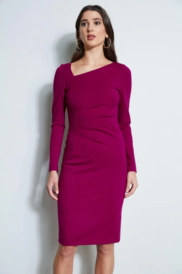 Elie Tahari Dresses and Jumpsuits Asymmetric Knit Dress Boysenberry 8211 Women