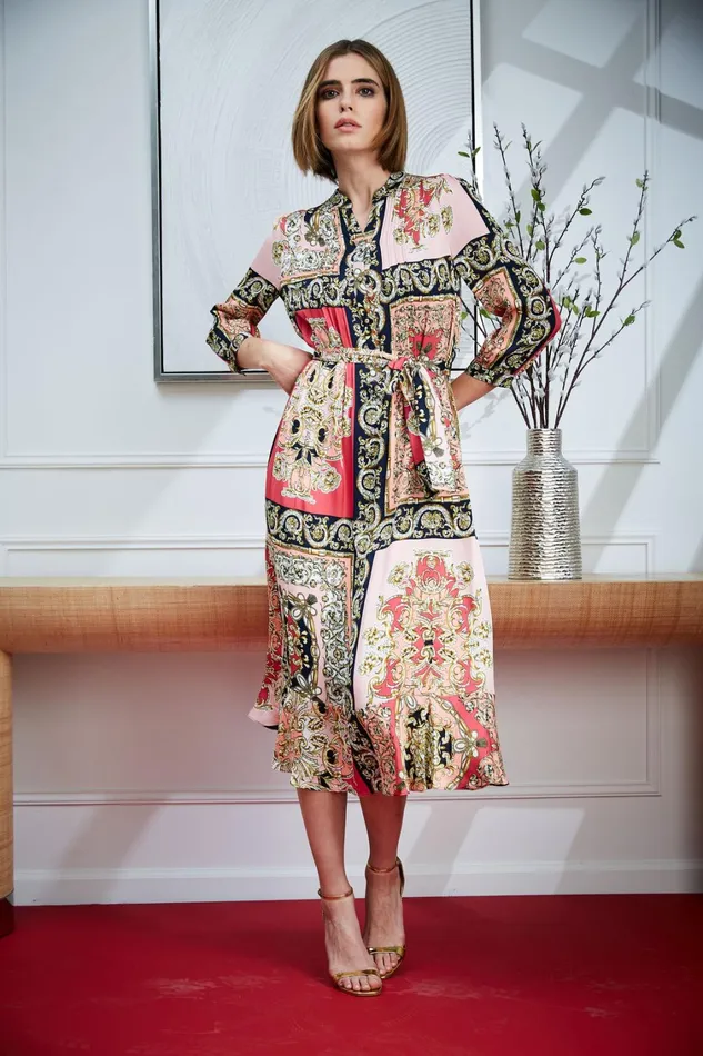 Elie Tahari Dresses and Jumpsuits Baroque Scarf Print Dress Wonder Wheel Baroque Print 8211 Women