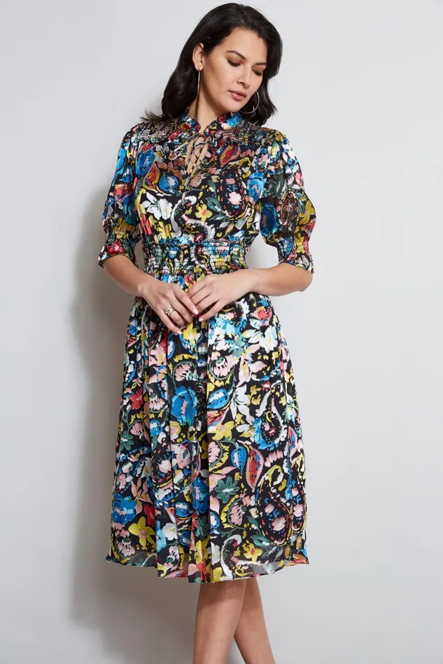 Elie Tahari Dresses and Jumpsuits Burnout Floral Paisley Dress Imprint Paisley 8211 Women