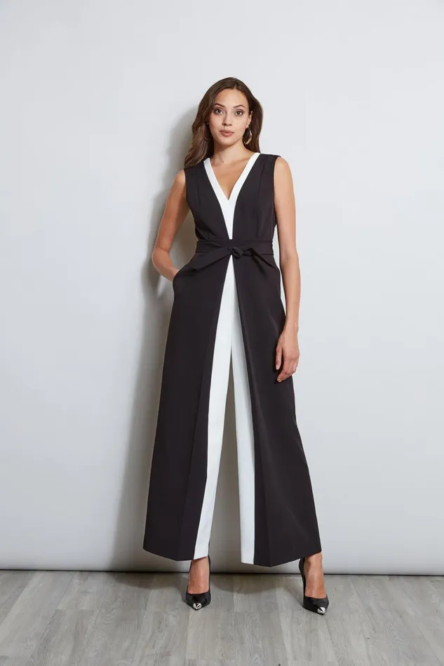 Elie Tahari Dresses and Jumpsuits Color Blocked Jumpsuit Noirsky White 8211 Women Elie Tahari Dresses and Jumpsuits Color Blocked Jumpsuit Noirsky White 8211 Women