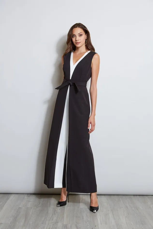 Elie Tahari Dresses and Jumpsuits Color Blocked Jumpsuit Noirsky White 8211 Women