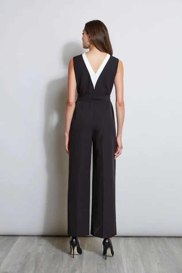 Elie Tahari Dresses and Jumpsuits Color Blocked Jumpsuit Noirsky White 8211 Women
