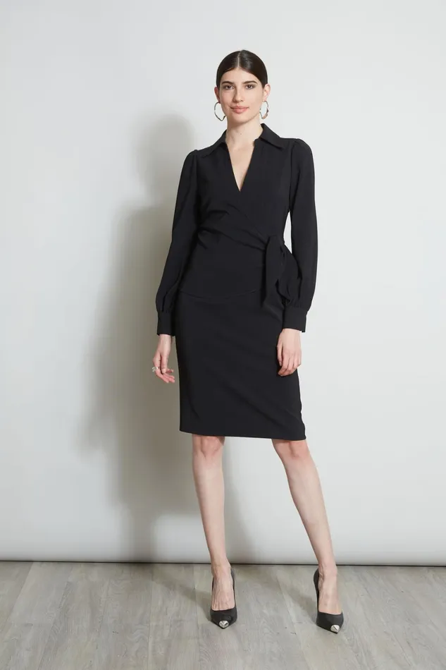 Elie Tahari Dresses and Jumpsuits Mock Wrap Tie Dress Black 8211 Women