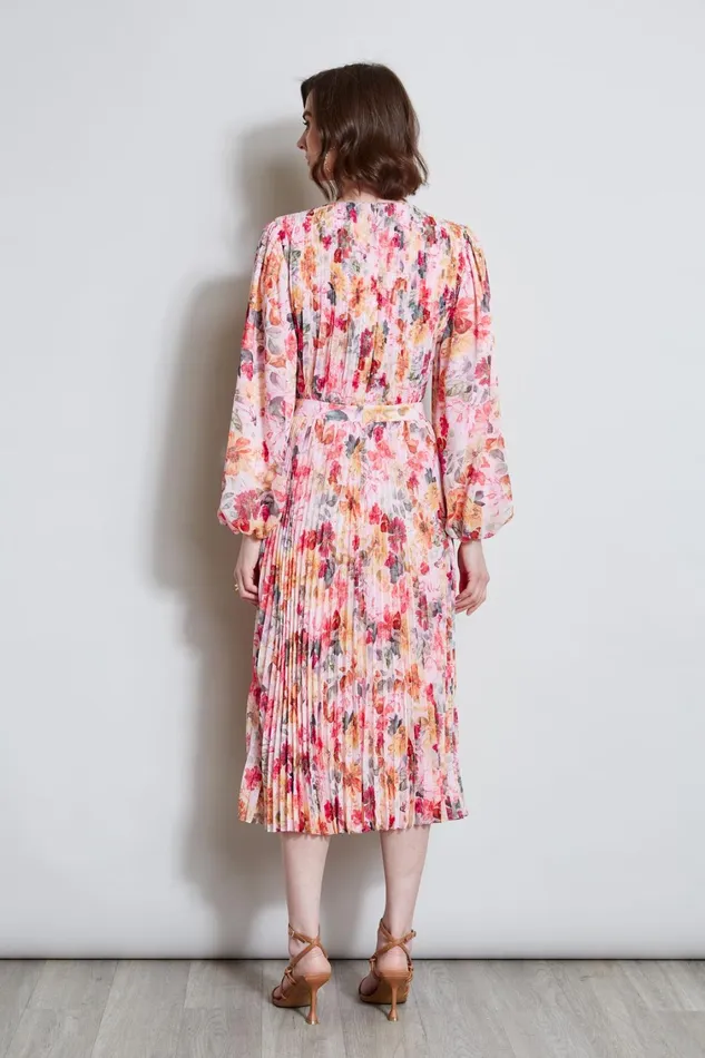Elie Tahari Dresses and Jumpsuits Pleated Floral Midi Dress Wonderland Print 8211 Women