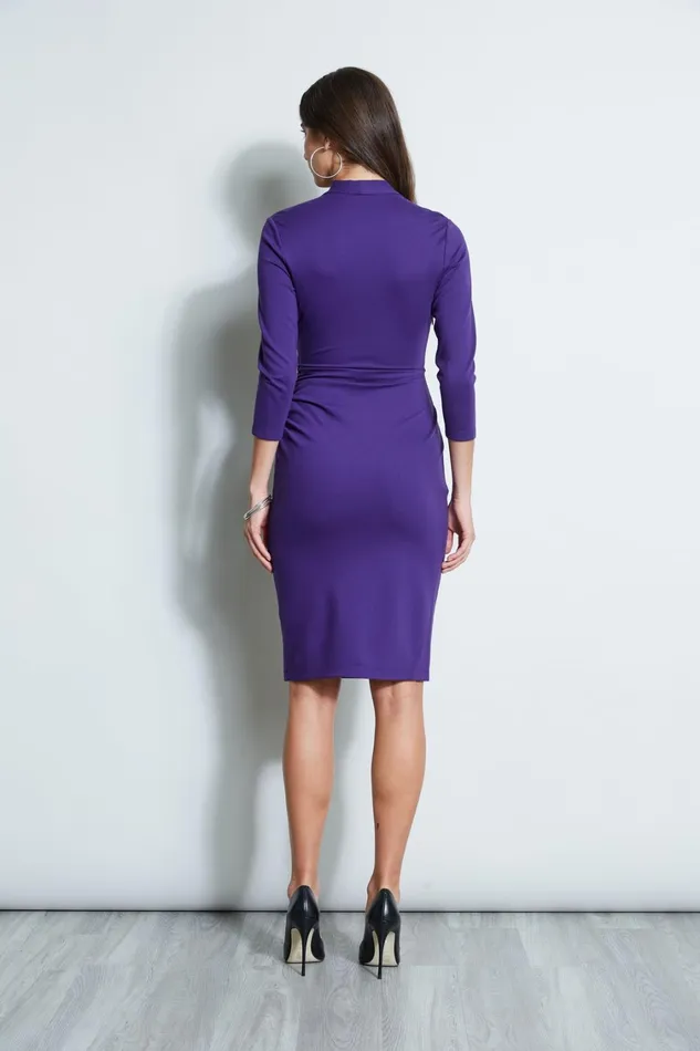 Elie Tahari Dresses and Jumpsuits Ruched Wrap Knit Dress Winter Plum 8211 Women