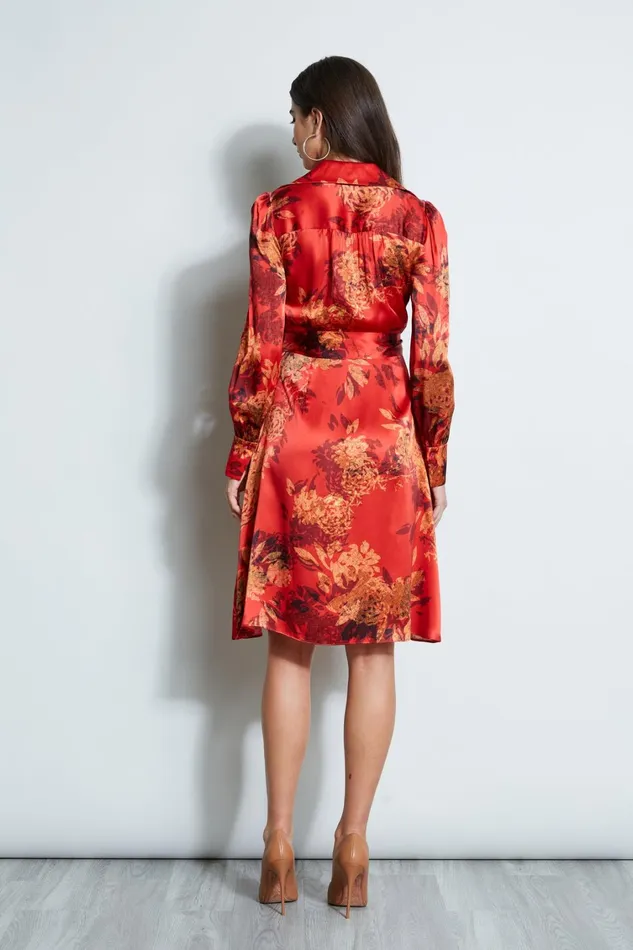 Elie Tahari Dresses and Jumpsuits Silk Etched Floral Wrap Dress Multi 8211 Women