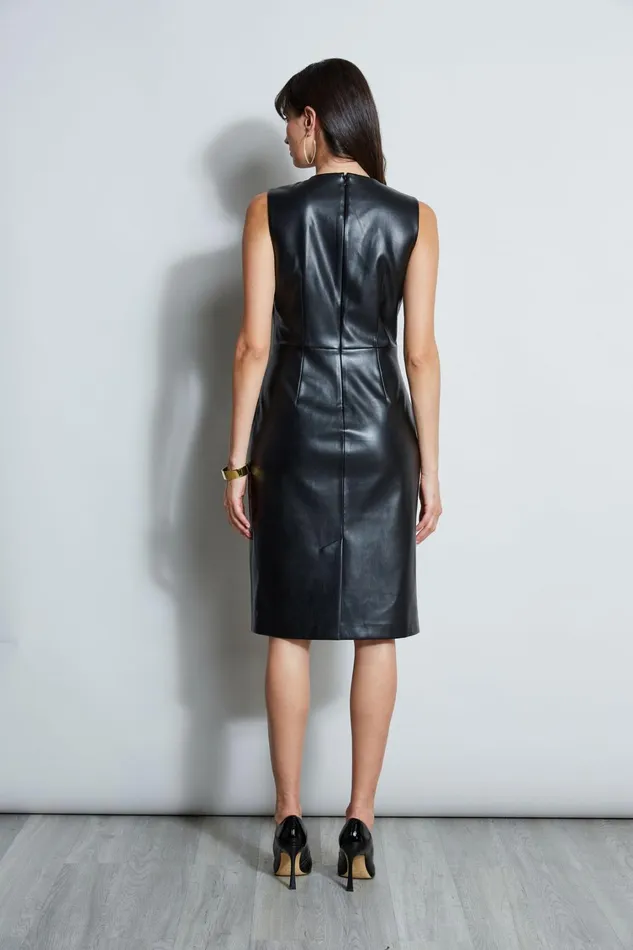 Elie Tahari Dresses and Jumpsuits Vegan Leather Twist Dress Noir 8211 Women