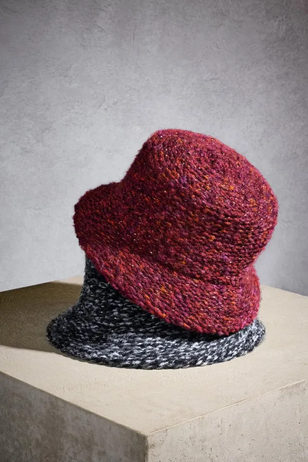Elie Tahari Hats Gloves and Scarves Tweed Bucket Hat Blue Multi 8211 Women