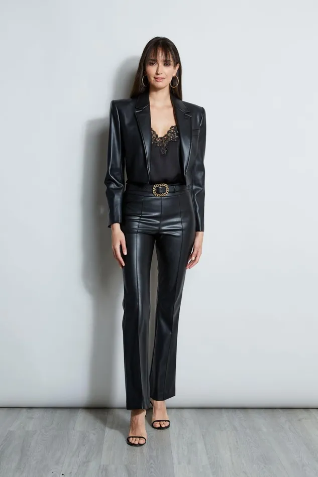 Elie Tahari Jackets and Blazers Cropped Vegan Leather Jacket Black 8211 Women