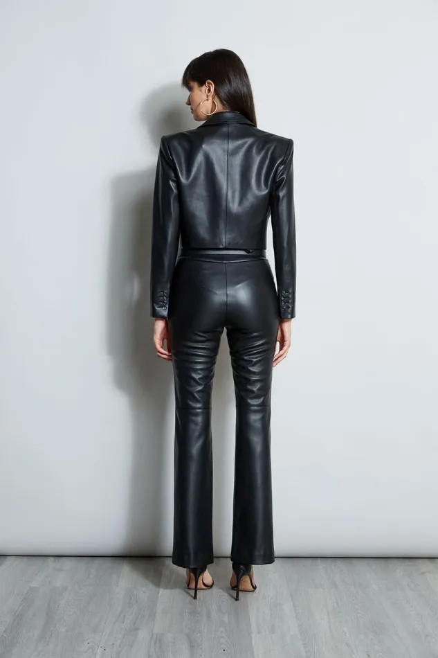 Elie Tahari Jackets and Blazers Cropped Vegan Leather Jacket Black 8211 Women