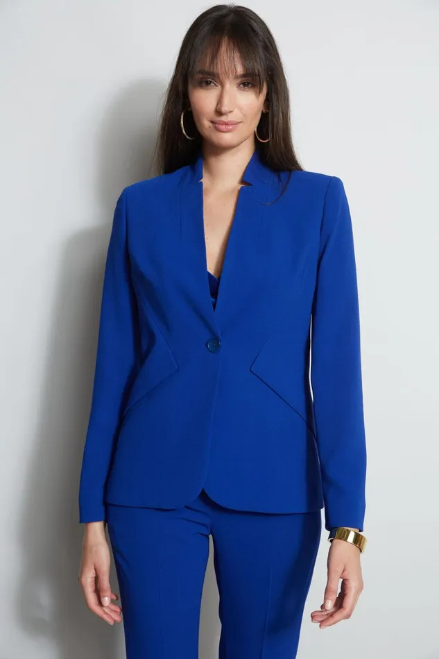 Elie Tahari Jackets and Blazers Notched Collar Panel Blazer Klein Blue 8211 Women Elie Tahari Jackets and Blazers Notched Collar Panel Blazer Klein Blue 8211 Women