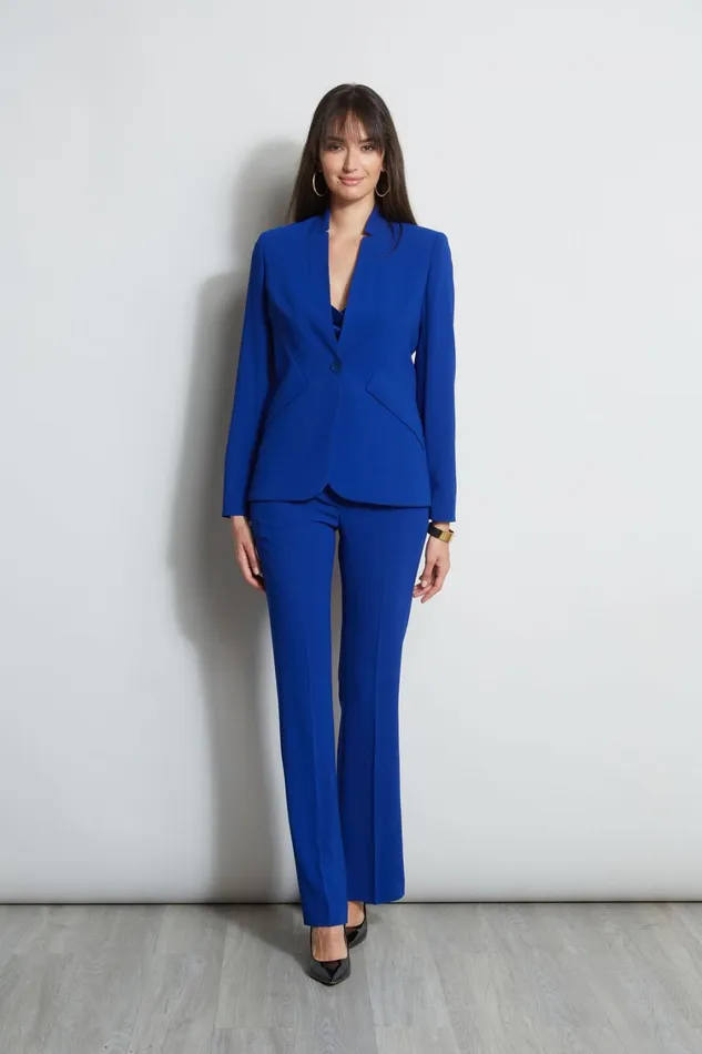 Elie Tahari Jackets and Blazers Notched Collar Panel Blazer Klein Blue 8211 Women