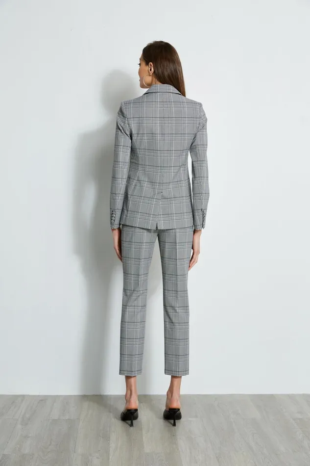 Elie Tahari Jackets and Blazers Plaid Single Button Blazer Madelyn Plaid 8211 Women