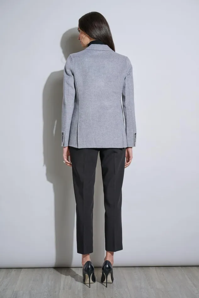 Elie Tahari Jackets and Blazers Wool Double Breasted Blazer Soft Grey 8211 Women