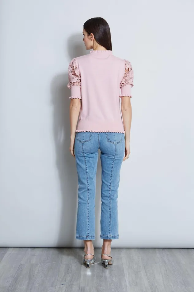 Elie Tahari Knits and Sweaters Crochet Inset Sweater Muse 8211 Women