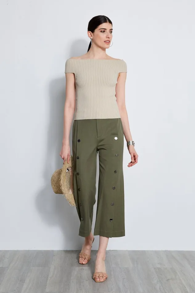Elie Tahari Knits and Sweaters Off Shoulder Rib Sweater Sand 8211 Women