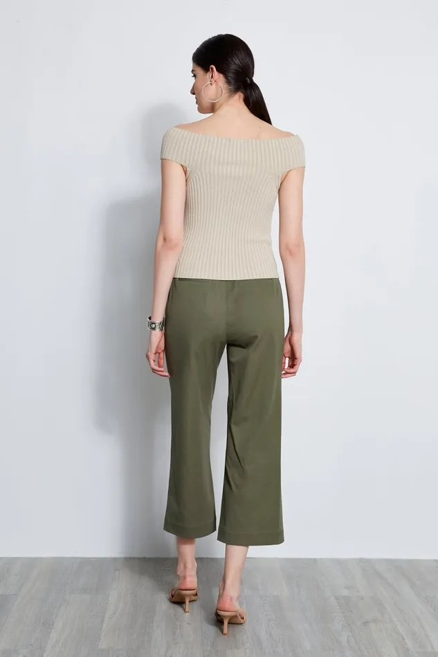 Elie Tahari Knits and Sweaters Off Shoulder Rib Sweater Sand 8211 Women