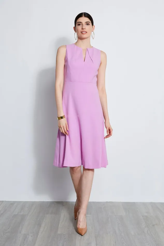 Elie Tahari Midi Dresses Fit and Flare Dart Midi Dress Orchid 8211 Women