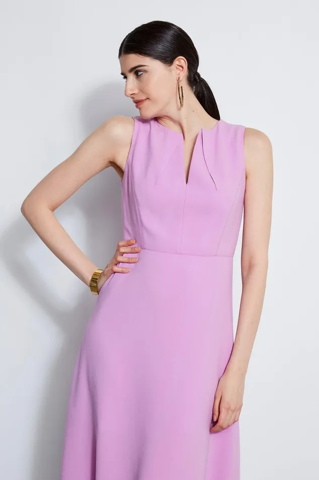 Elie Tahari Midi Dresses Fit and Flare Dart Midi Dress Orchid 8211 Women