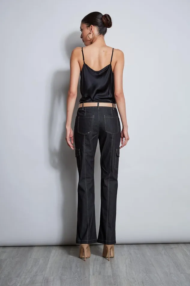 Elie Tahari Pants Denim Cargo Pant Black 8211 Women