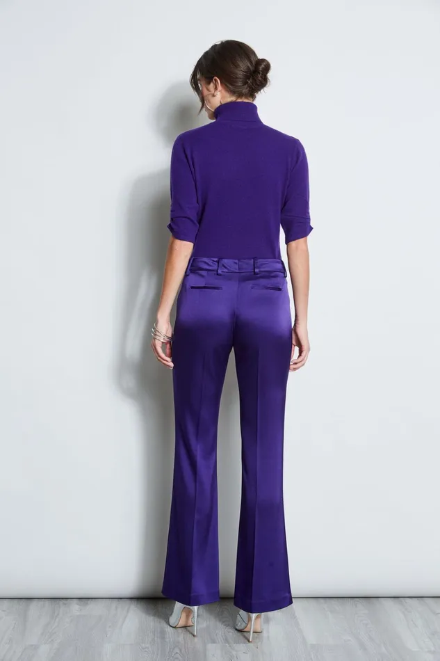 Elie Tahari Pants Satin Fit and Flare Pant Winter Plum 8211 Women