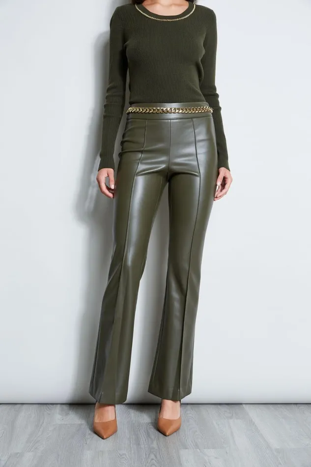 Elie Tahari Pants Vegan Leather Pant Olive 8211 Women