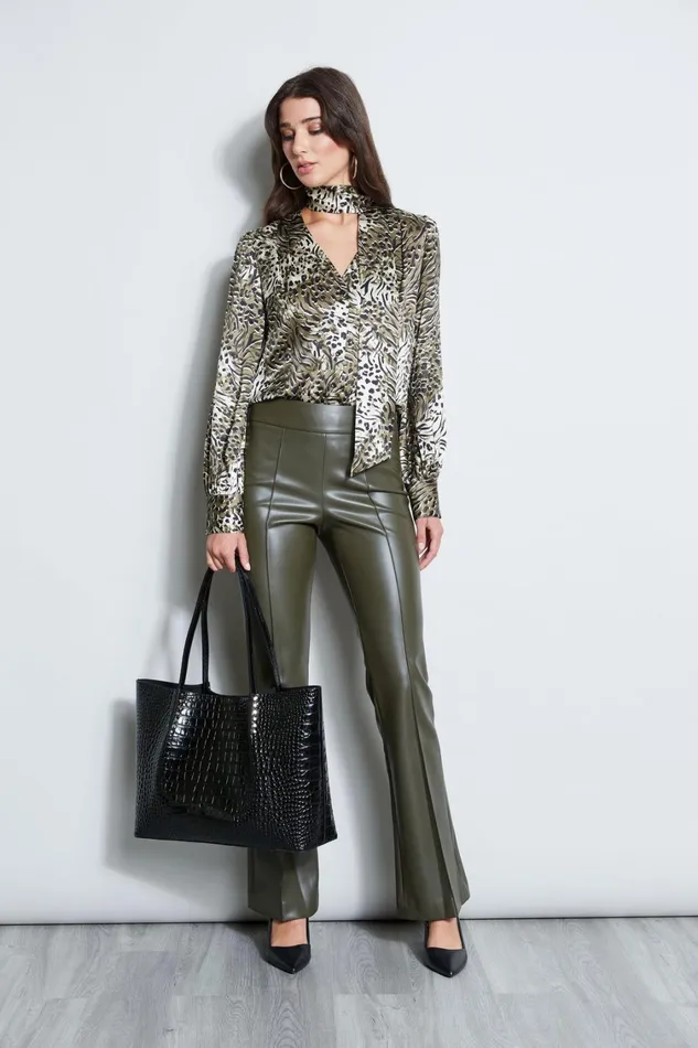 Elie Tahari Pants Vegan Leather Pant Olive 8211 Women