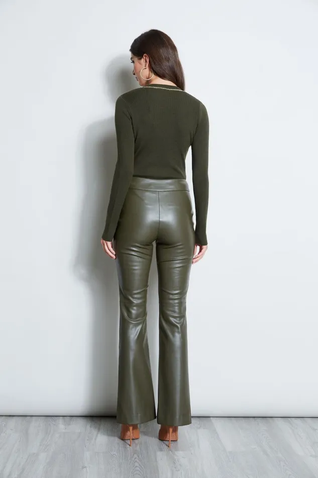 Elie Tahari Pants Vegan Leather Pant Olive 8211 Women