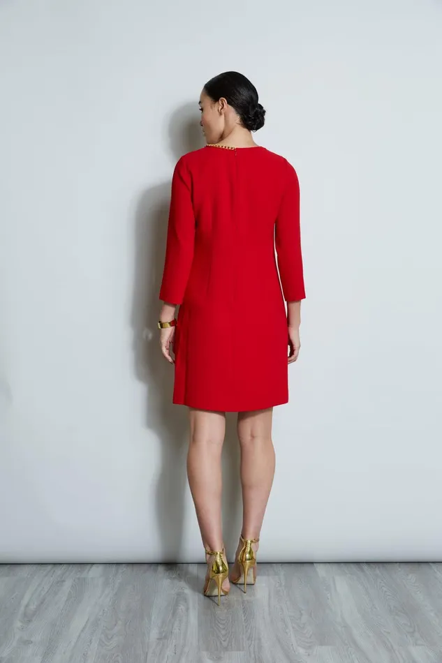 Elie Tahari Short Sleeve Dresses Chain Shift Dress Flame Red 8211 Women