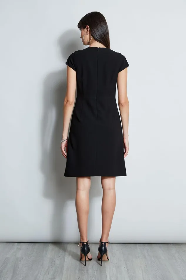 Elie Tahari Short Sleeve Dresses Chain Zip Dart Dress Black 8211 Women
