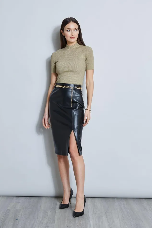 Elie Tahari Skirts Vegan Leather Chain Skirt Black 8211 Women