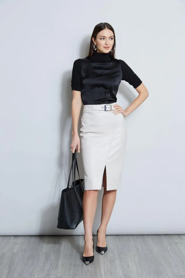 Elie Tahari Skirts Vegan Leather Pencil Skirt Buff 8211 Women