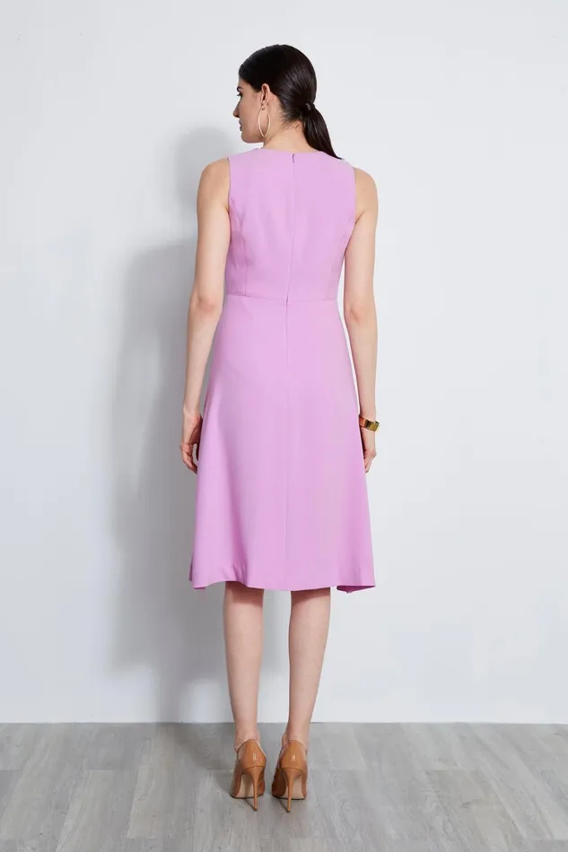 Elie Tahari Sleeveless Dresses Fit and Flare Dart Midi Dress Orchid 8211 Women
