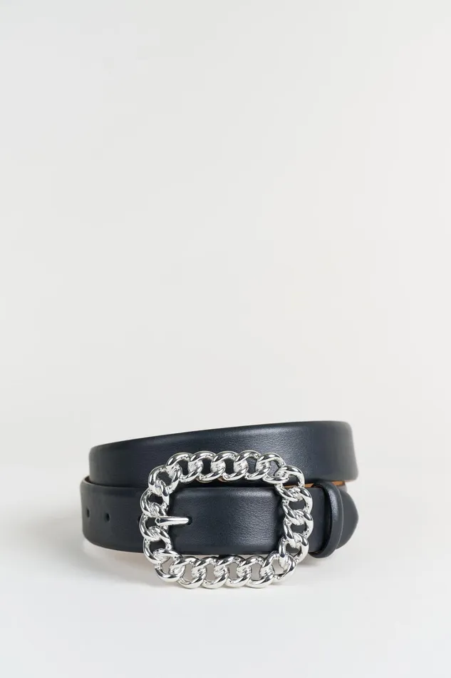 Elie Tahari Suiting Chain Buckle Belt Blacksilver 8211 Women