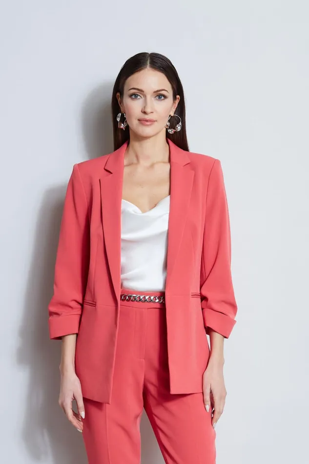 Elie Tahari Suiting Ruched Sleeve Blazer Wonder Wheel 8211 Women