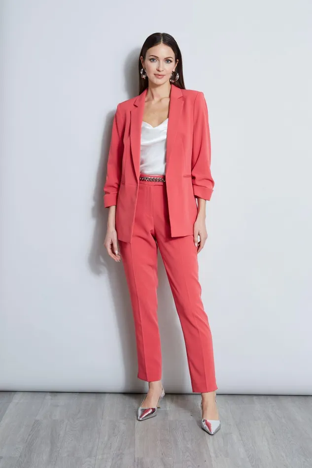 Elie Tahari Suiting Ruched Sleeve Blazer Wonder Wheel 8211 Women