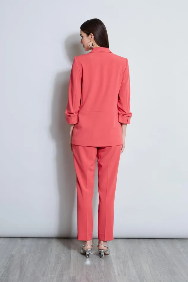 Elie Tahari Suiting Ruched Sleeve Blazer Wonder Wheel 8211 Women