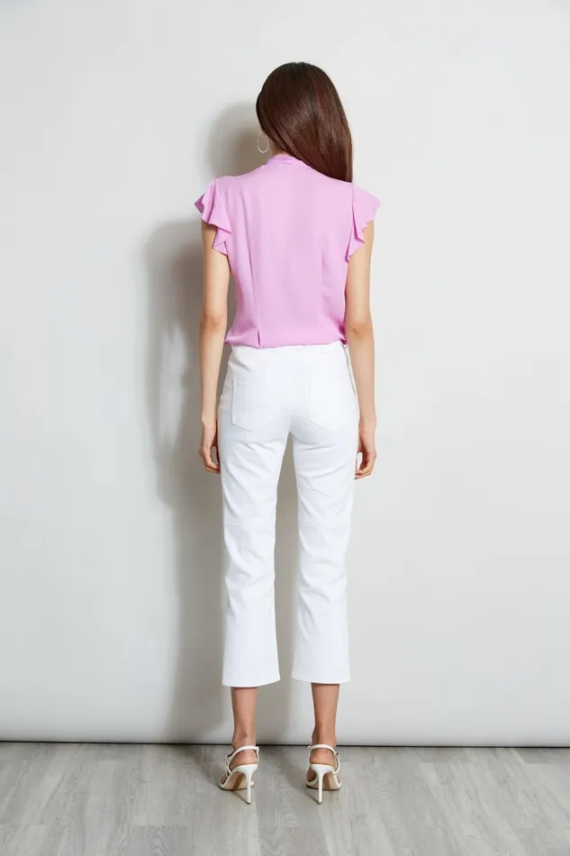 Elie Tahari Tops Flutter Sleeve Tie Shirt Bright Viola 8211 Women