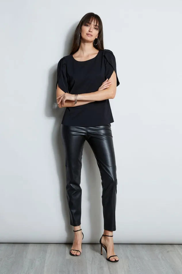 Elie Tahari Tops Pleat Sleeve Shirt Black 8211 Women